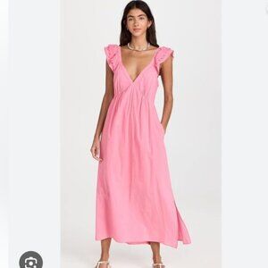 XiRENA Pink Ruffled Leia Sundress Maxi Dress Women's size L